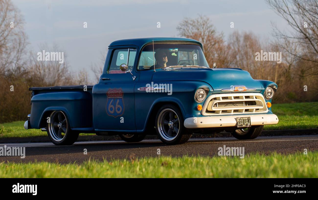 Restored Chevrolet 1957 3100 truck Stock Photo