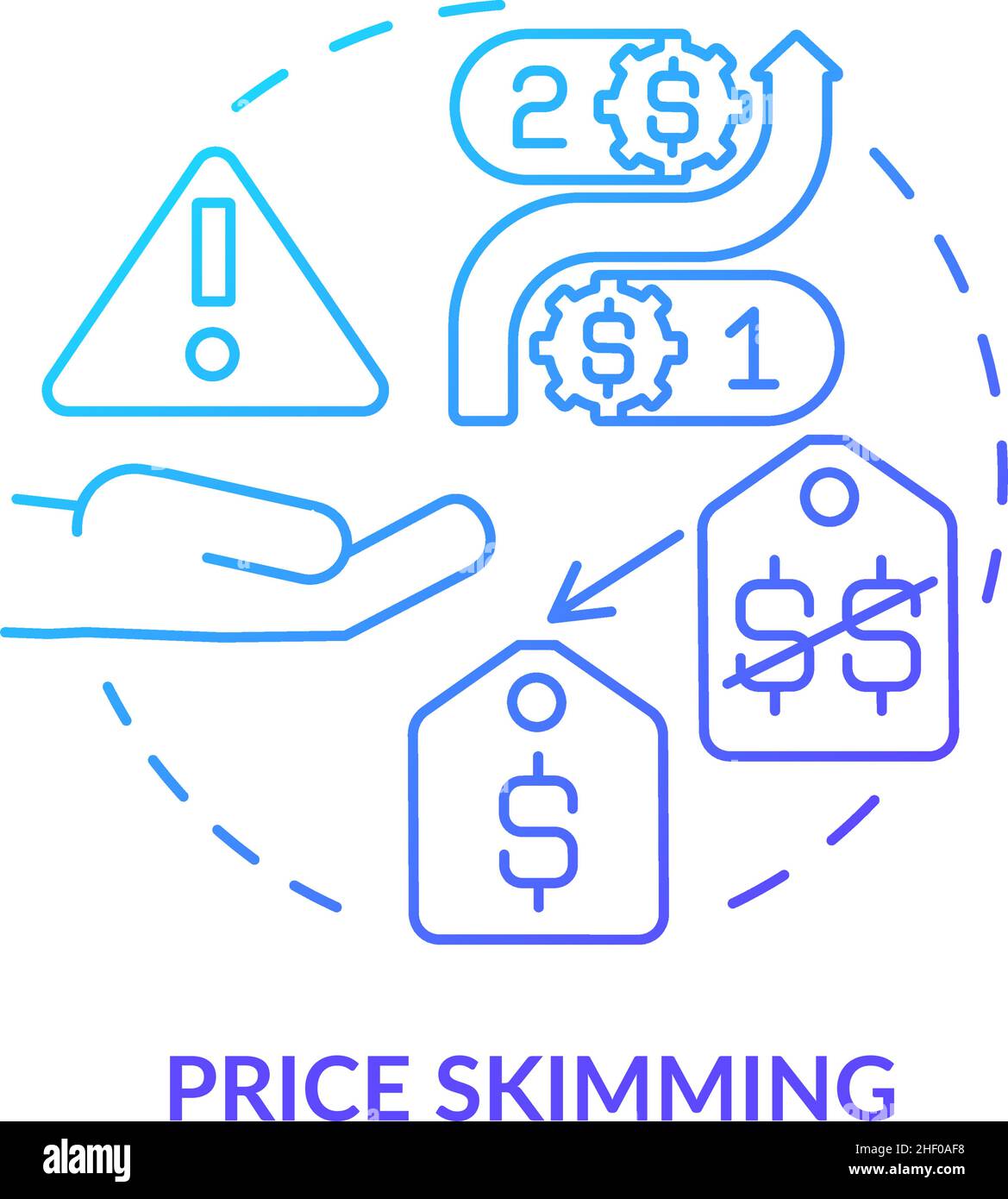Price skimming blue gradient concept icon Stock Vector Image & Art Alamy