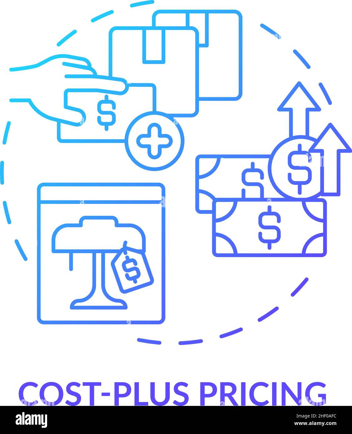 Costplus pricing blue gradient concept icon Stock Vector Image & Art