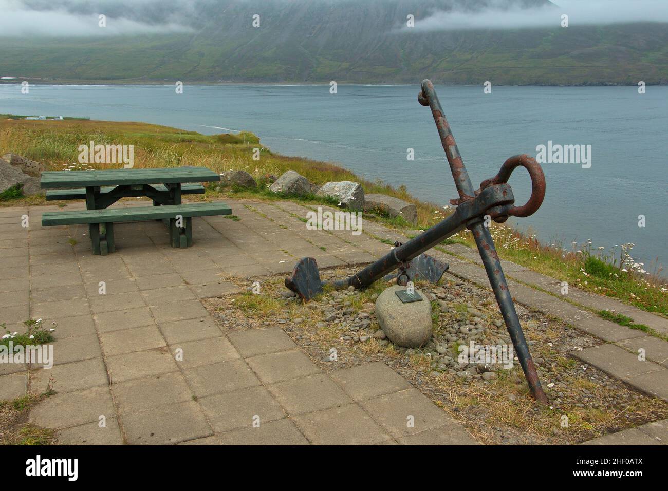 Old anchor on a restplace at Olafsfjördur,Iceland,Europe Stock Photo