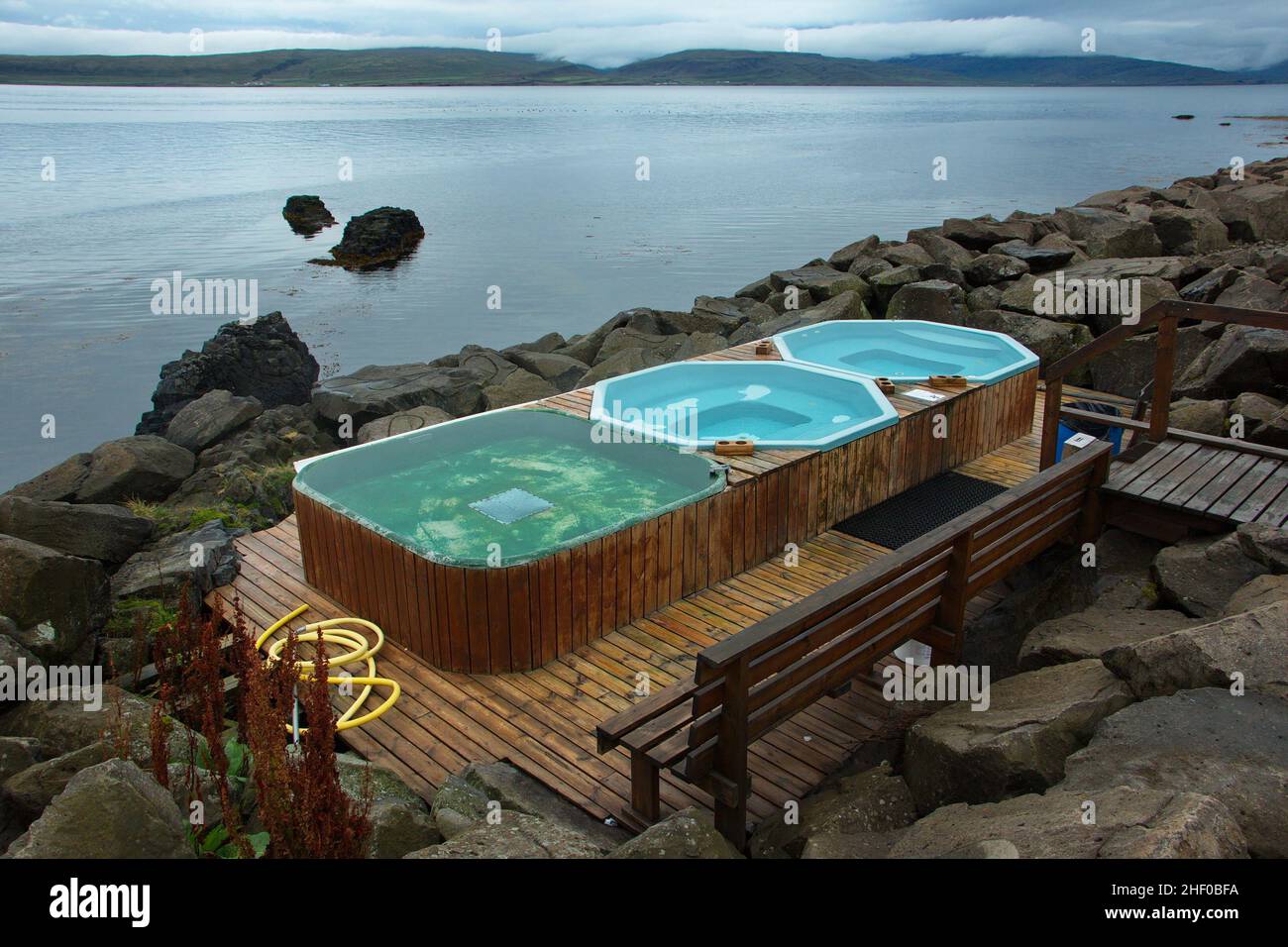 Hot pots at Drangsnes,Iceland,Europe Stock Photo Alamy