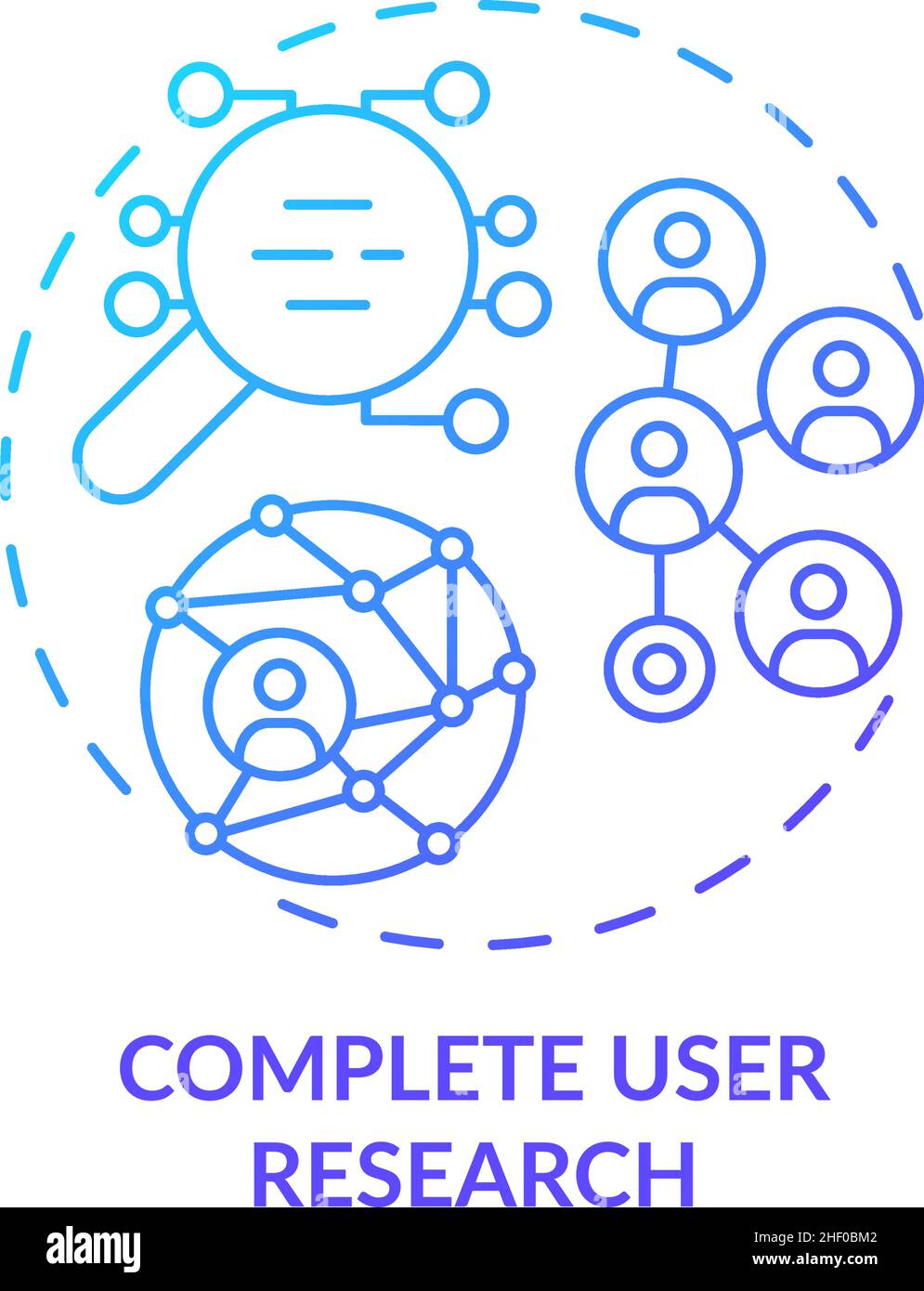 Complete user research blue gradient concept icon Stock Vector Image ...