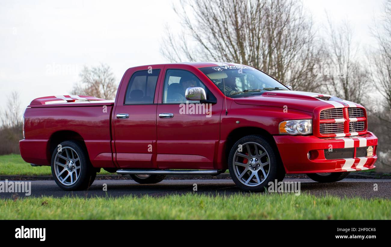 Viper engine Dodge Ram srt 10 truck Stock Photo - Alamy