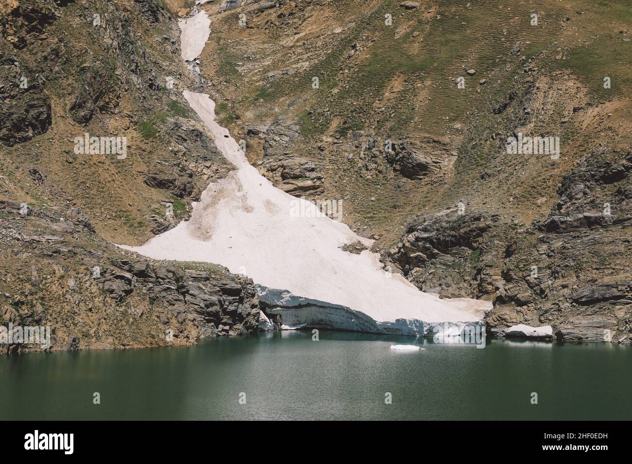 Spectacular Landscape to the Mountain Lake in Gilgit Baltistan Region, Pakistan Stock Photo