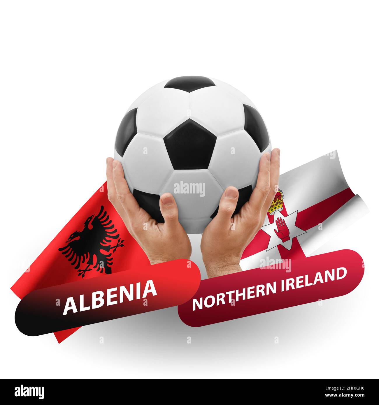 Soccer football competition match, national teams albenia vs northern ireland Stock Photo