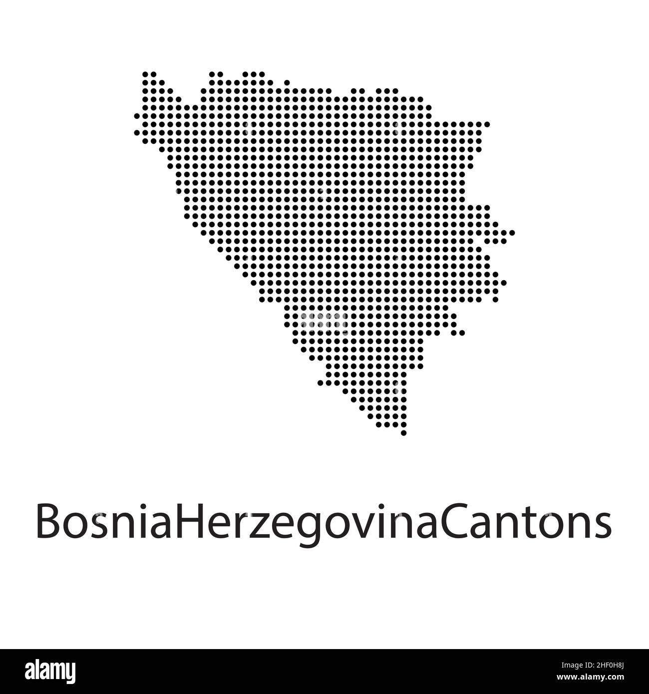 High detailed vector map - Bosnia Herzegovina vector illustration Stock