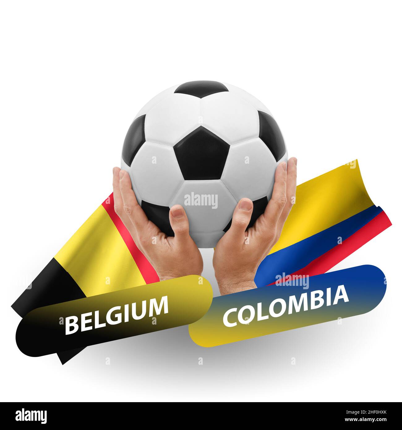 Soccer football competition match, national teams belgium vs colombia