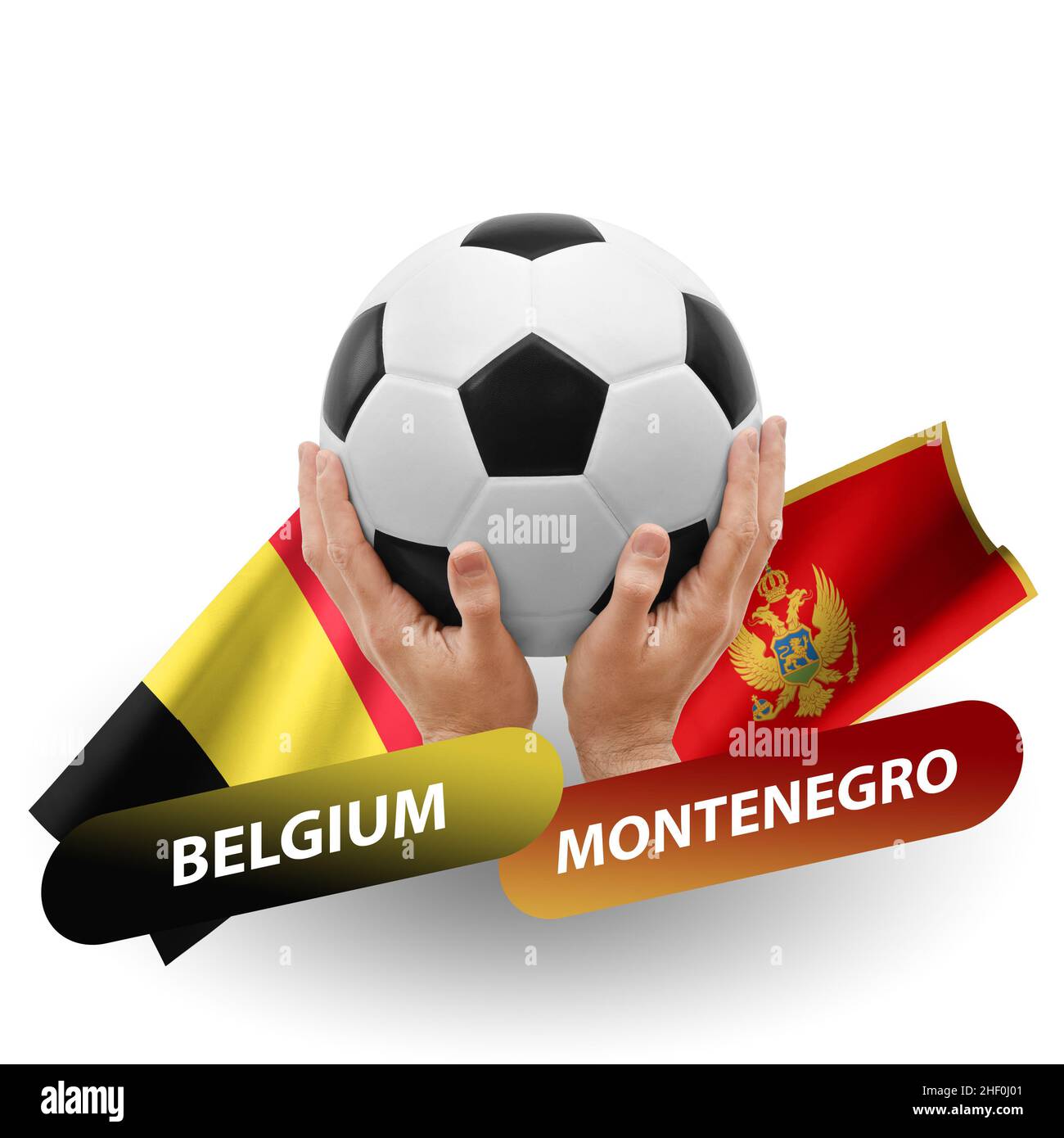 Soccer football competition match, national teams belgium vs montenegro