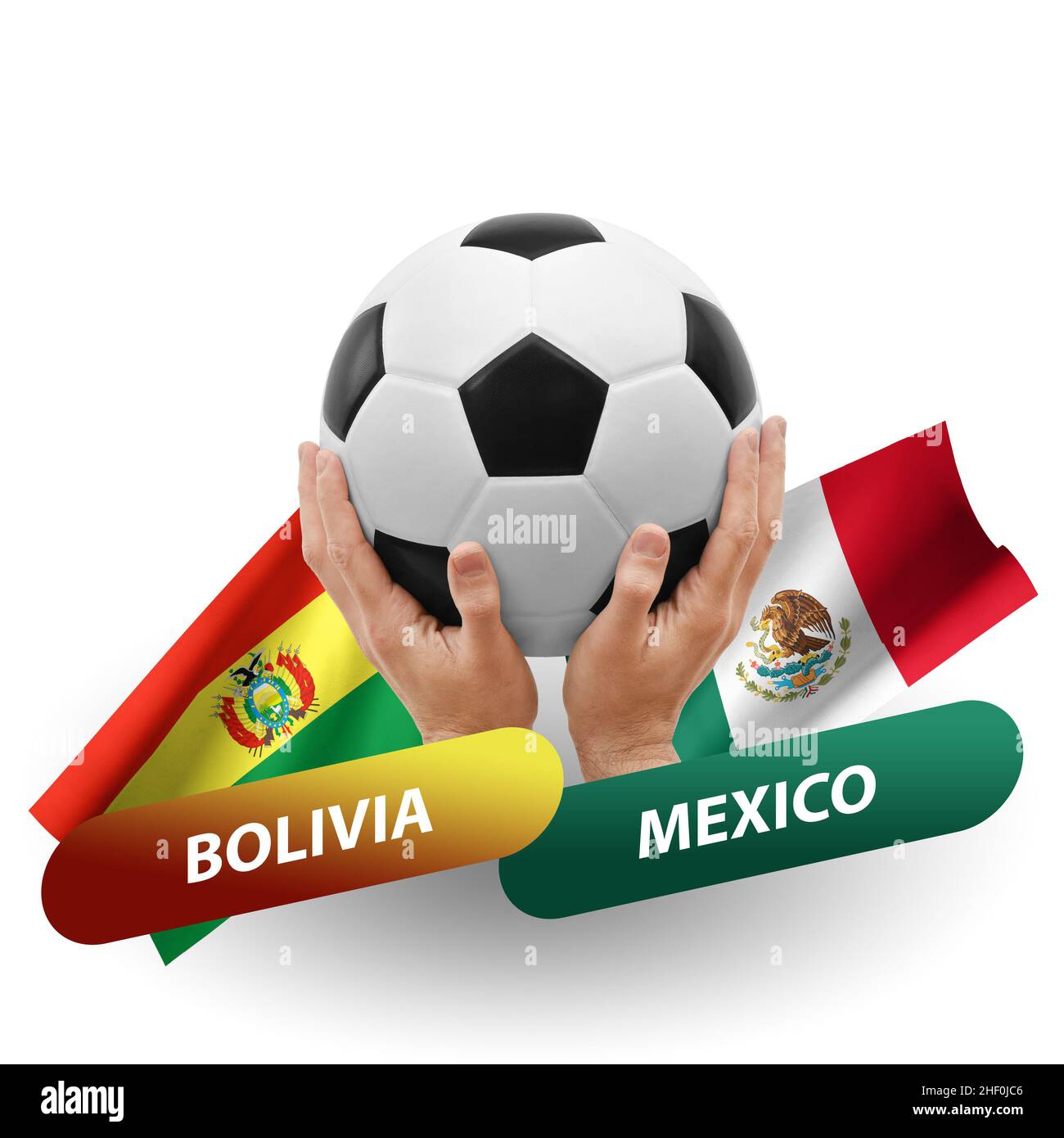 Soccer football competition match, national teams bolivia vs mexico