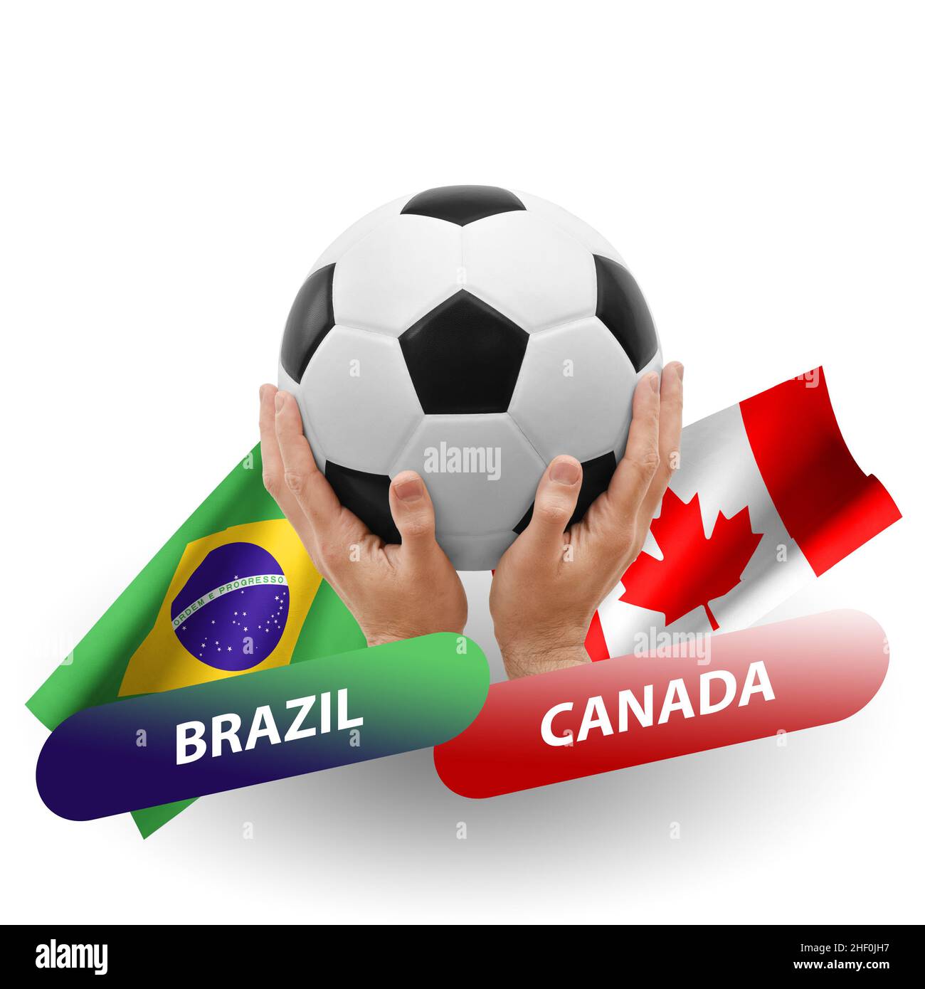 Soccer football competition match, national teams brazil vs canada