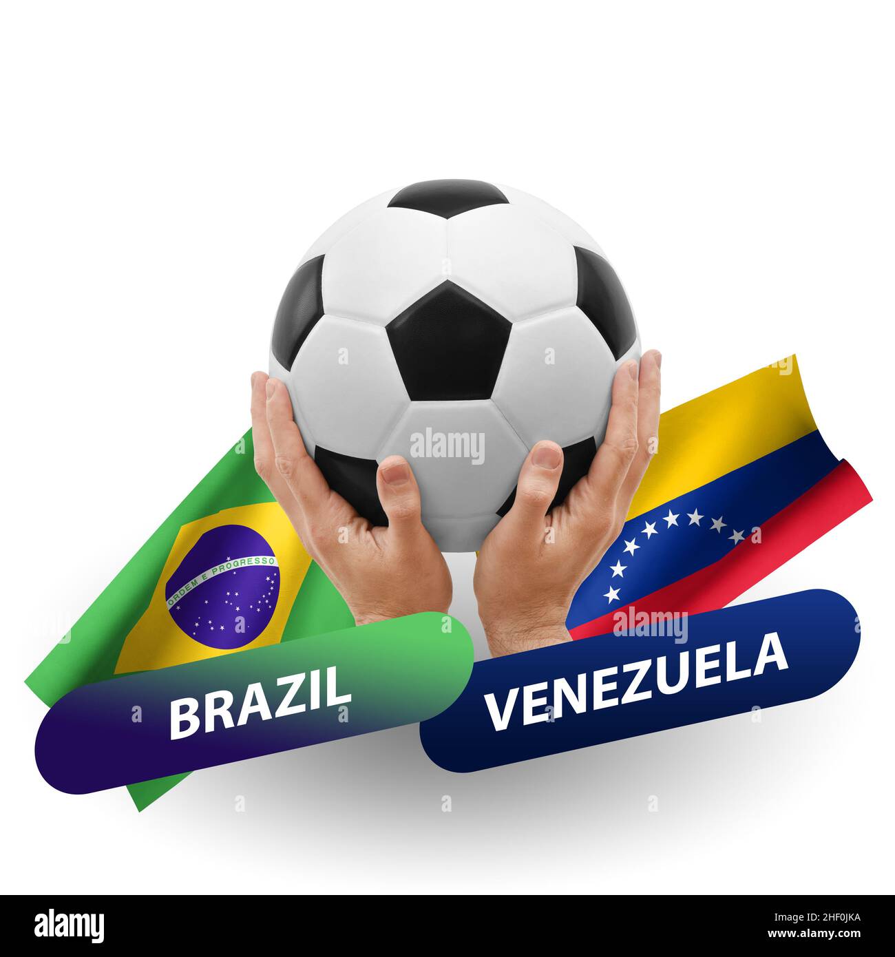 Soccer football competition match, national teams brazil vs venezuela Stock Photo