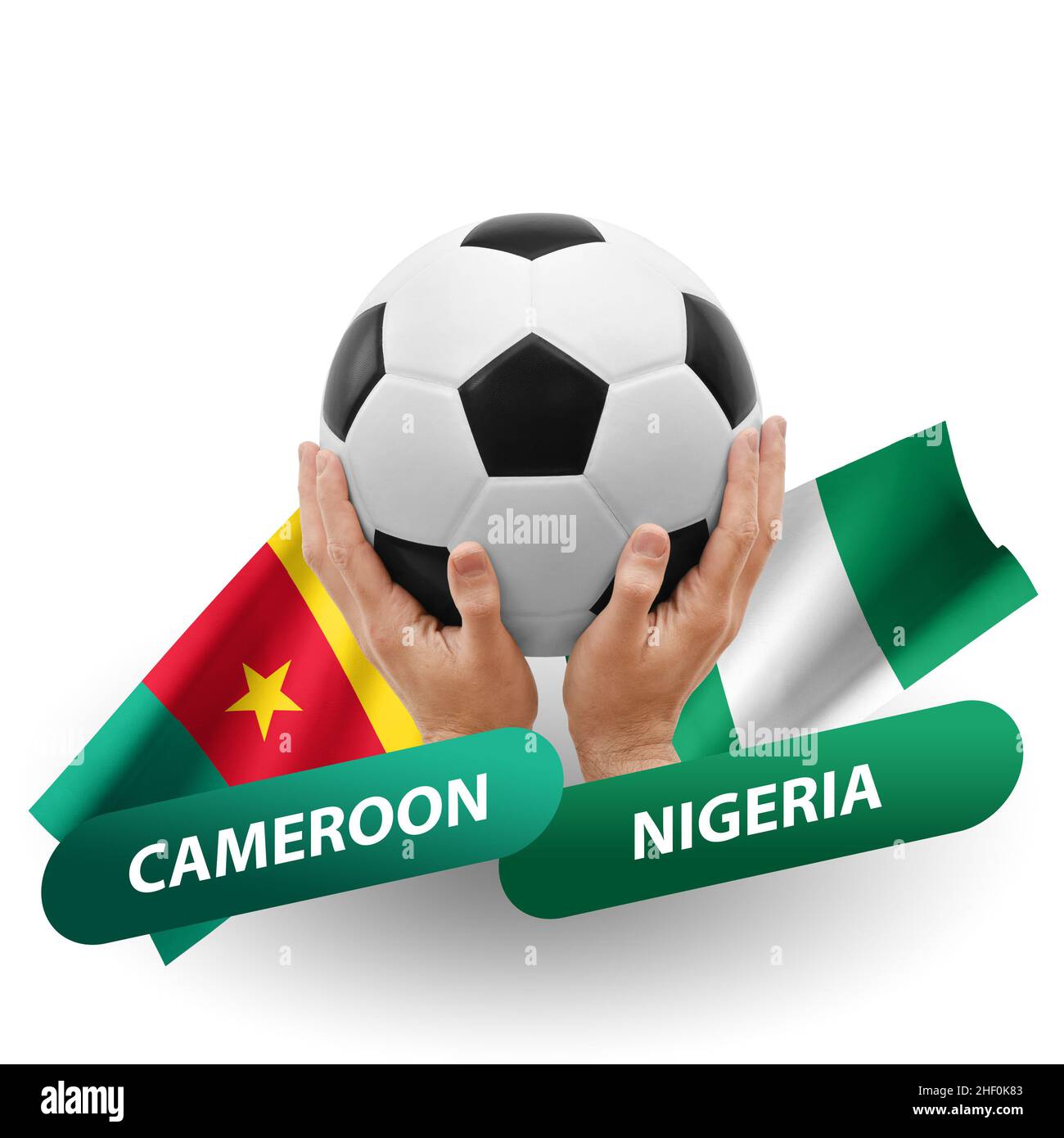 Soccer football competition match, national teams cameroon vs nigeria Stock Photo Alamy