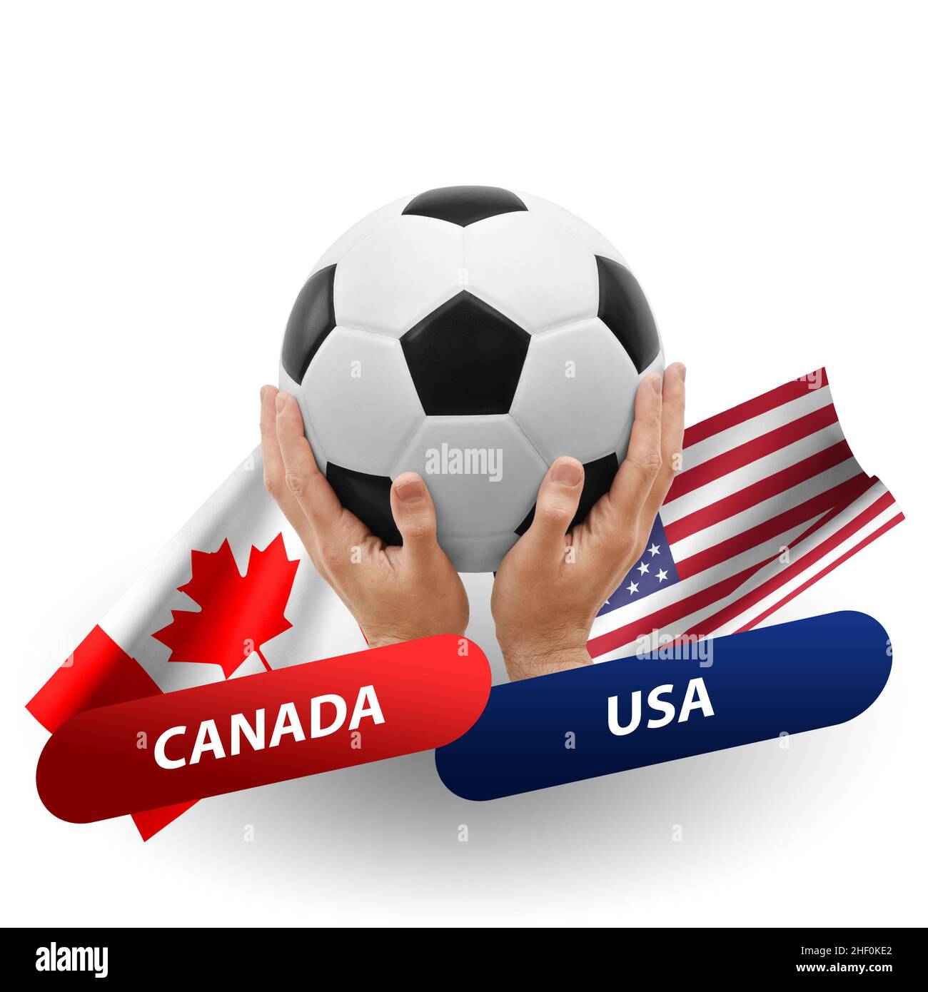 Soccer football competition match, national teams canada vs usa Stock