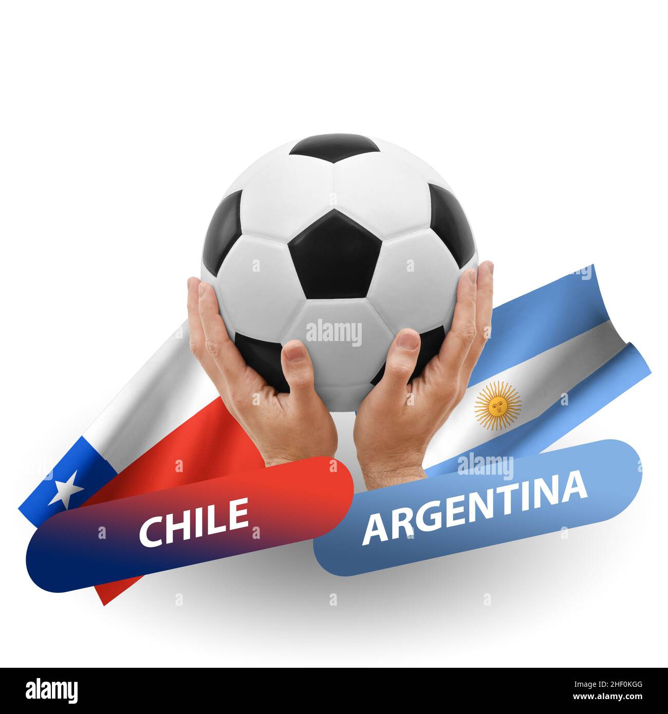 Soccer football competition match, national teams chile vs argentina