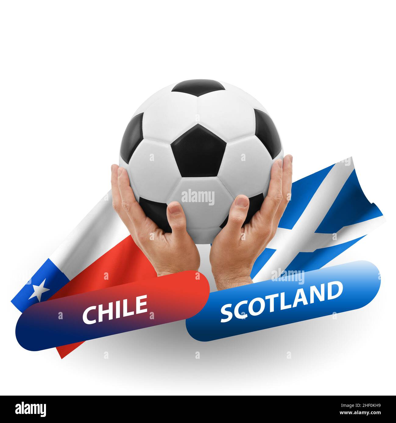 Soccer football competition match, national teams chile vs scotland Stock Photo