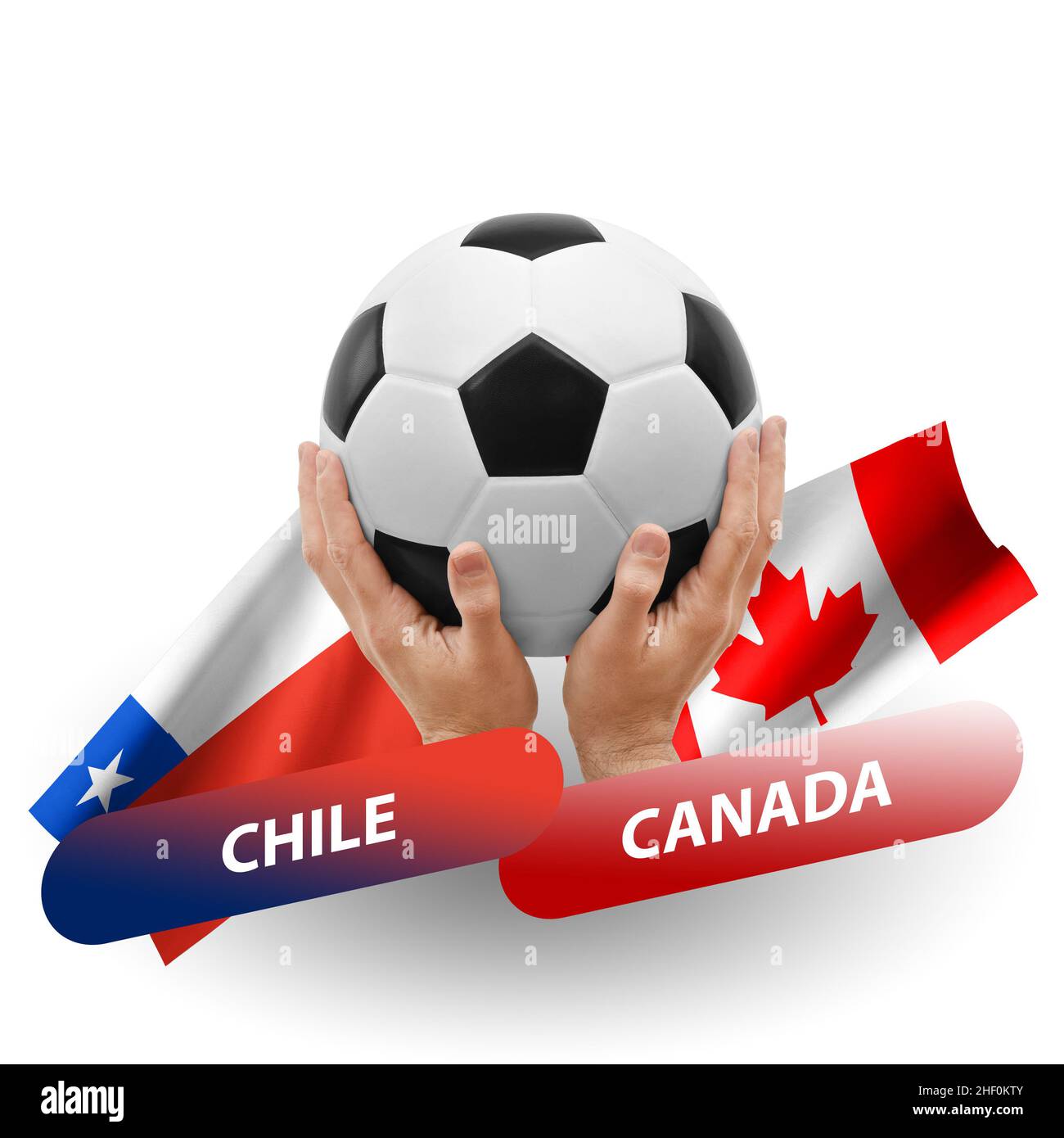 Soccer football competition match, national teams chile vs canada Stock