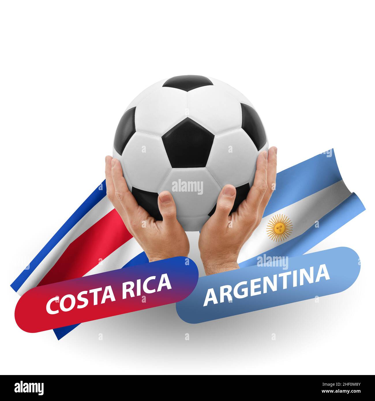 Soccer football competition match, national teams costa rica vs