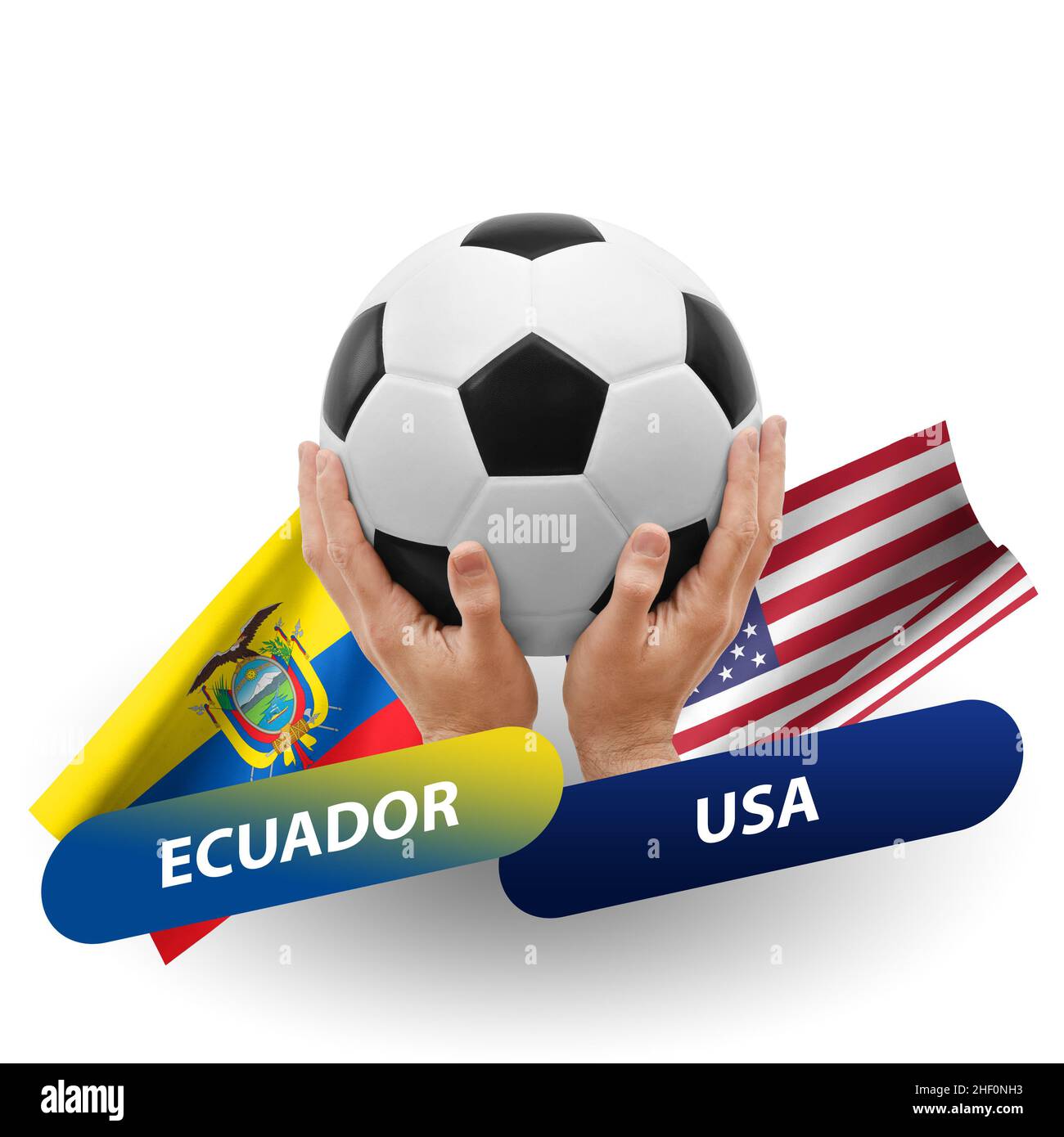 Soccer football competition match, national teams ecuador vs usa Stock Photo