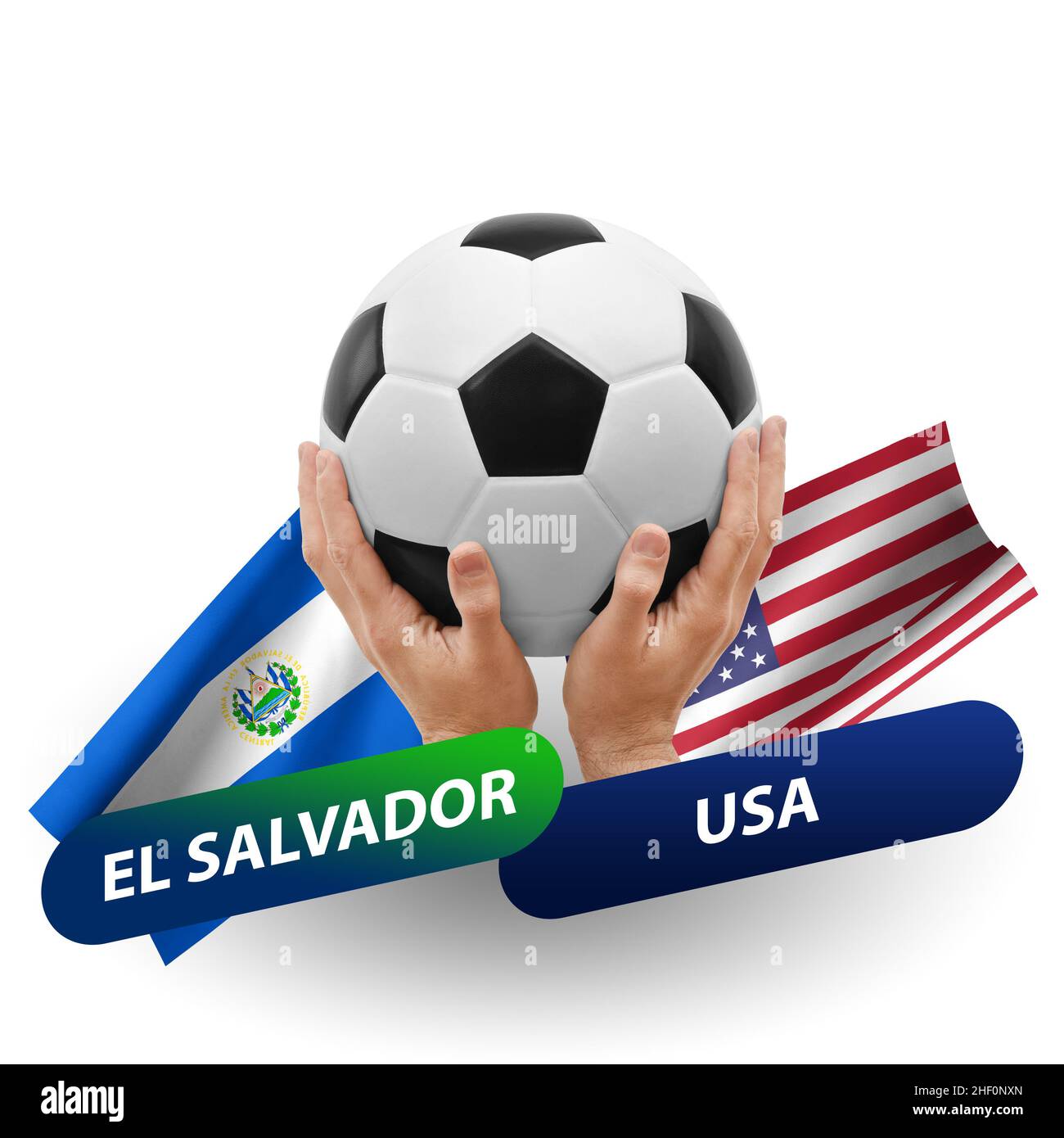 Soccer football competition match, national teams el salvador vs usa