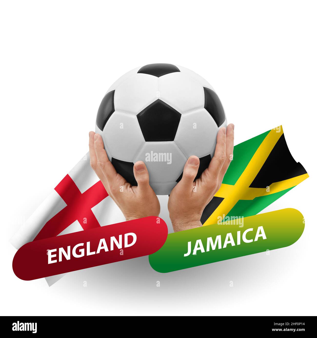 Soccer football competition match, national teams england vs jamaica