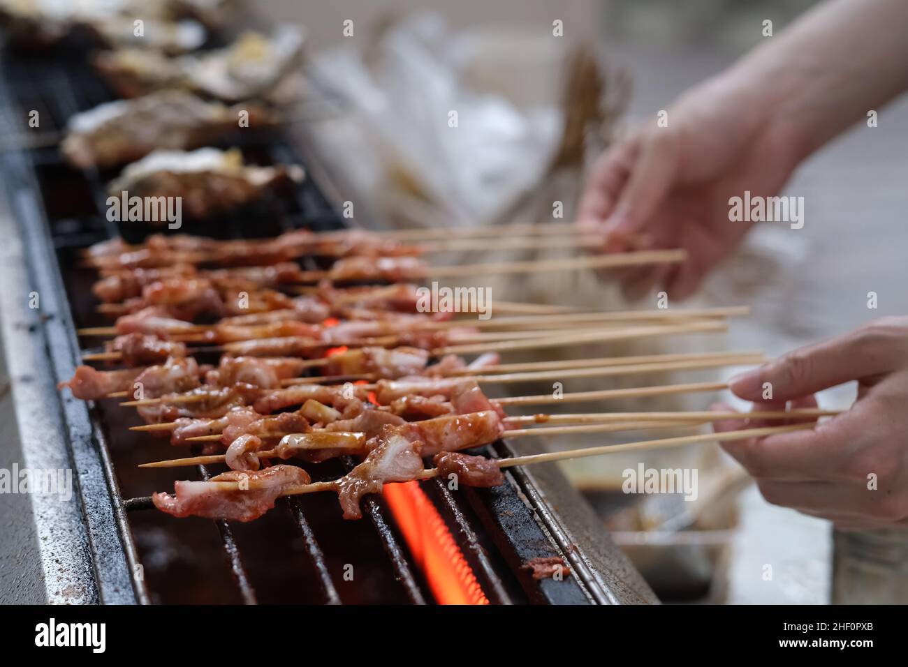Barbecue grill food stand people hi-res stock photography and images ...