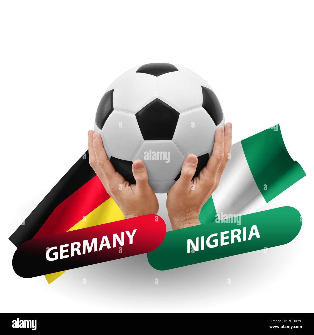 Soccer football competition match, national teams germany vs nigeria
