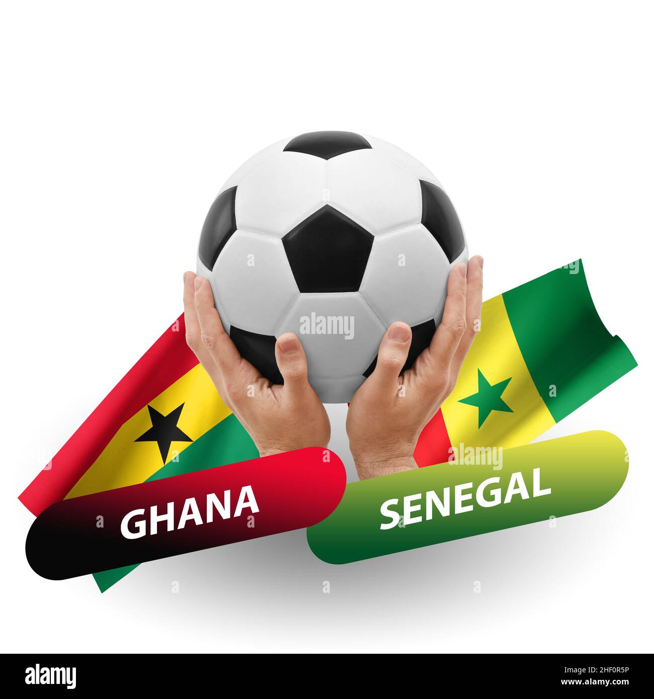 Soccer football competition match, national teams ghana vs senegal Stock Photo