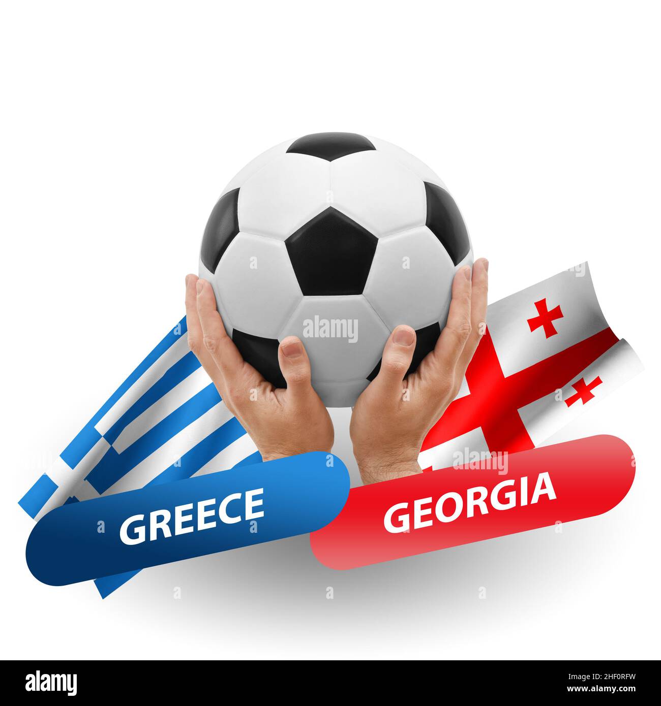 Soccer football competition match, national teams greece vs