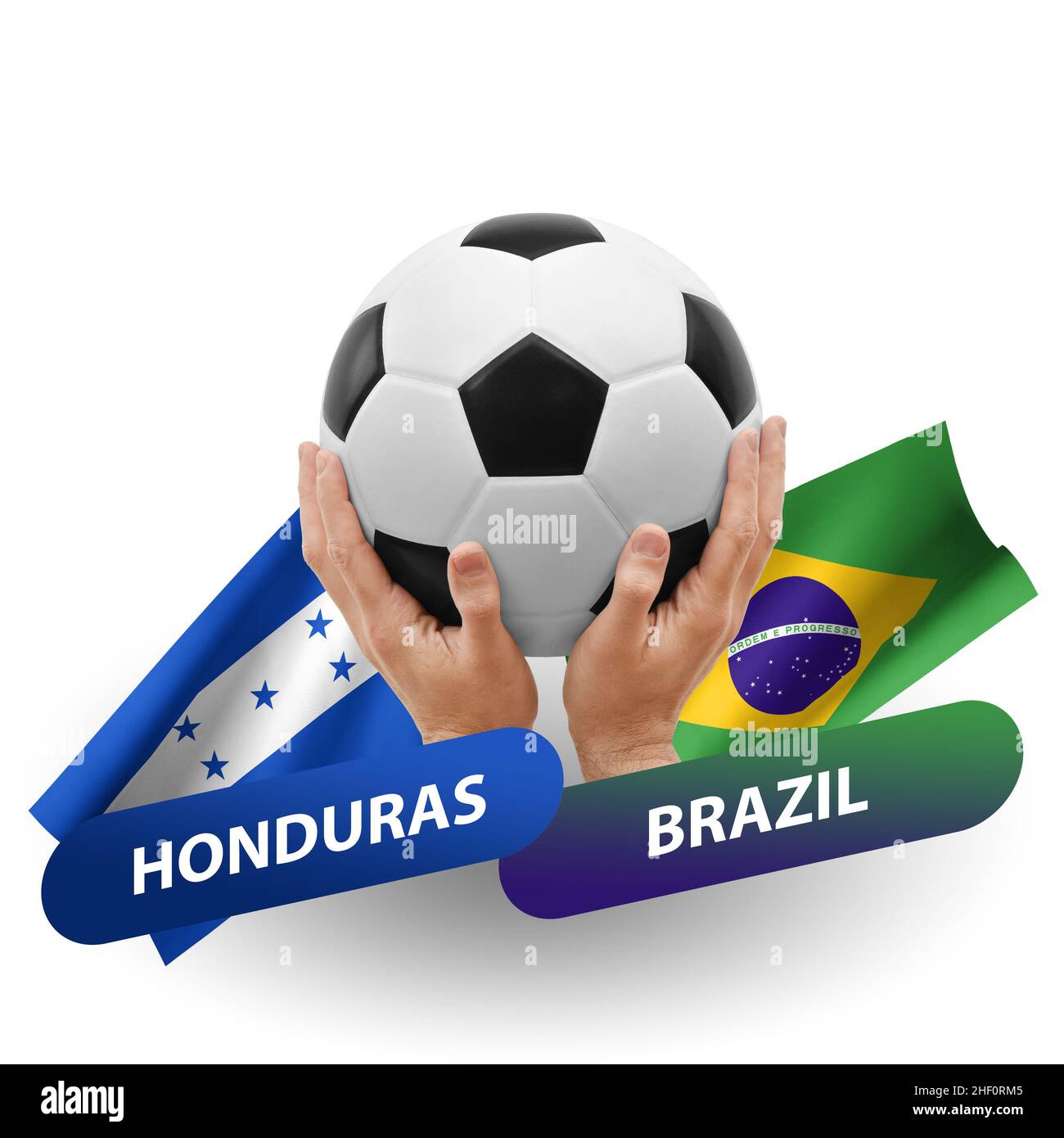 Soccer football competition match, national teams honduras vs brazil