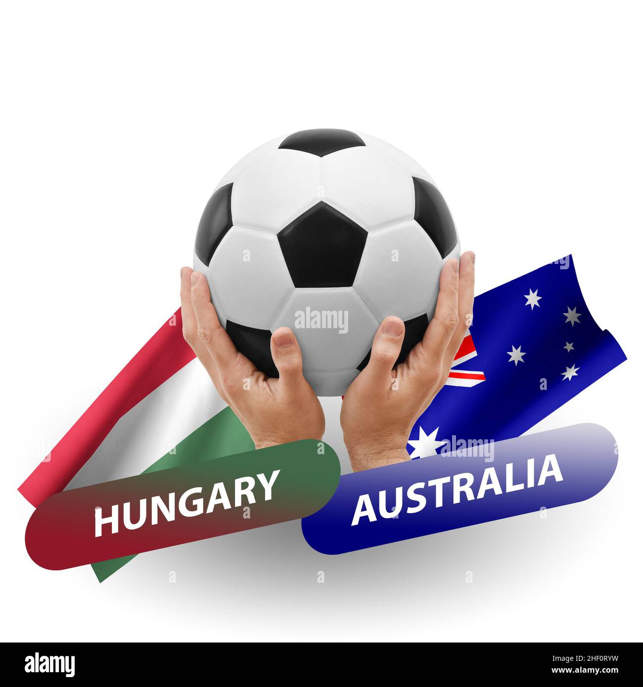 Soccer football competition match, national teams hungary vs australia Stock Photo