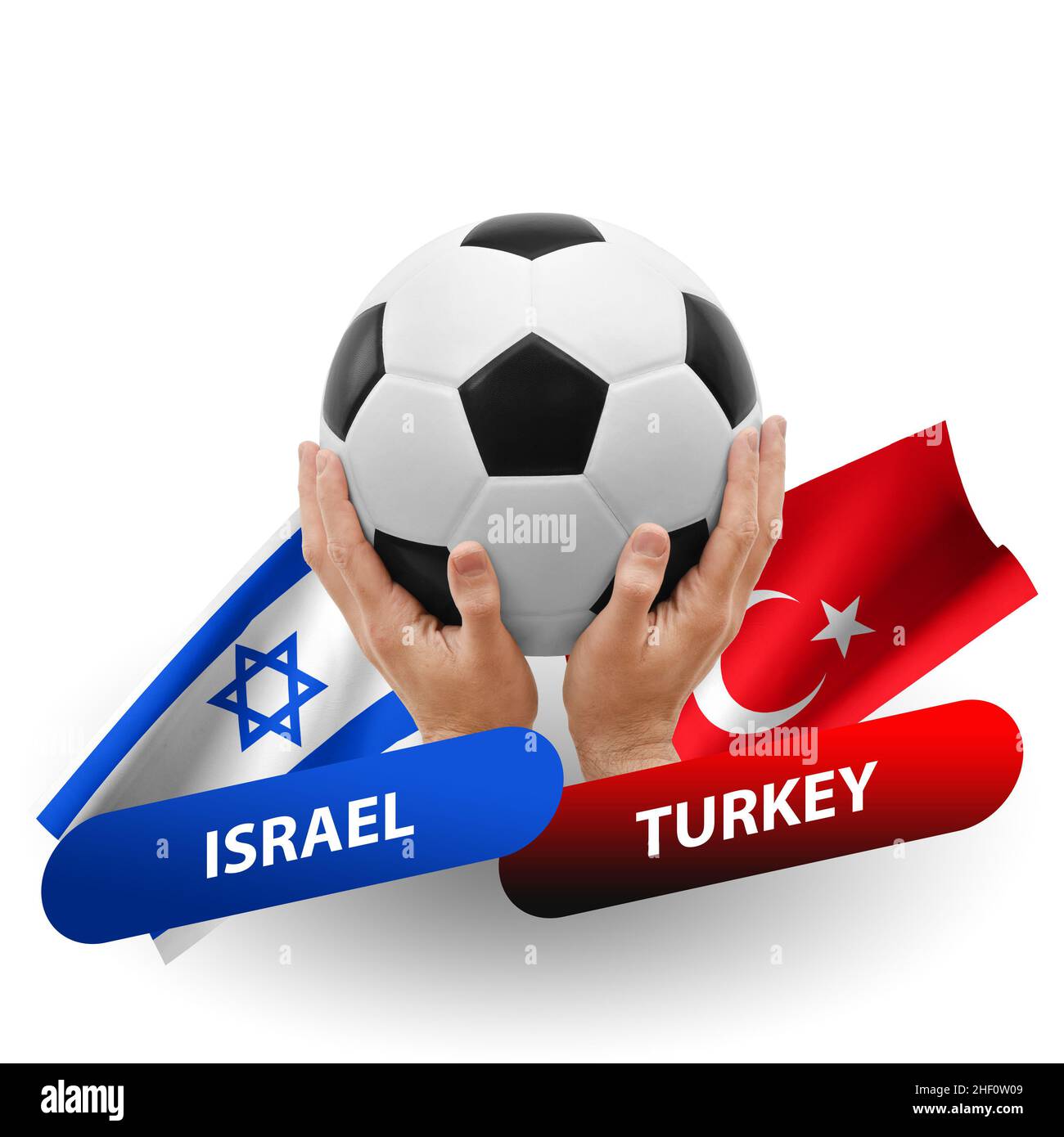Soccer football competition match, national teams israel vs turkey Stock Photo