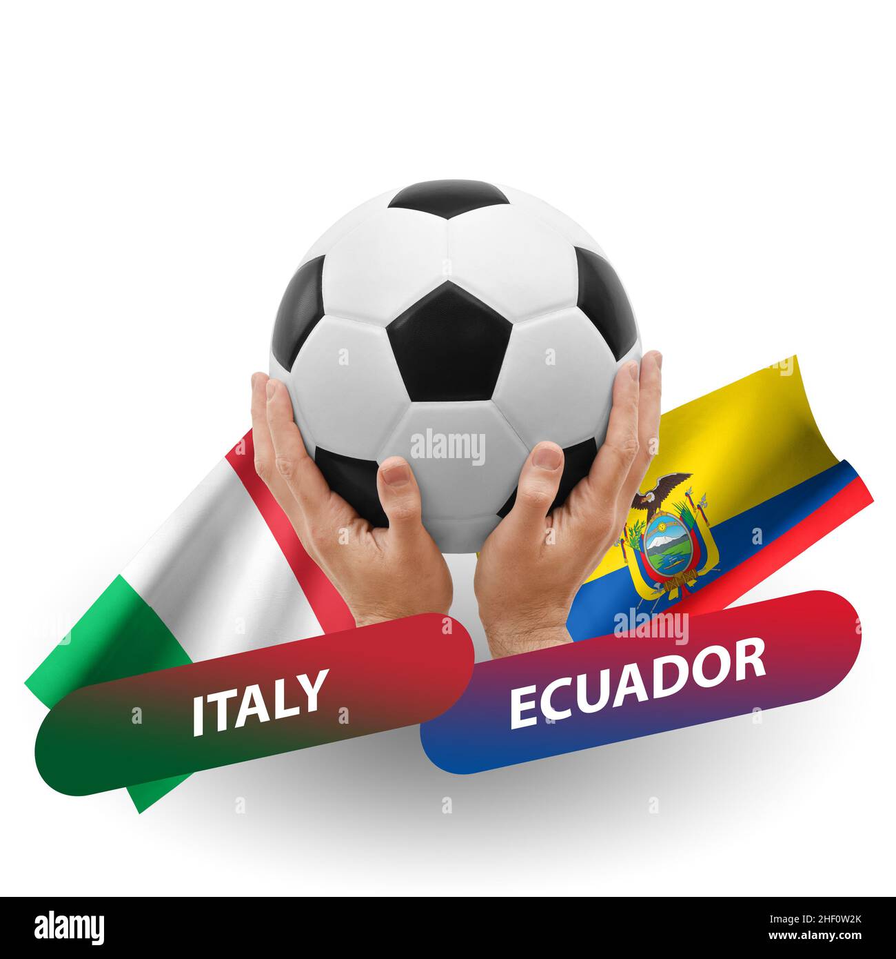 Soccer football competition match, national teams italy vs ecuador