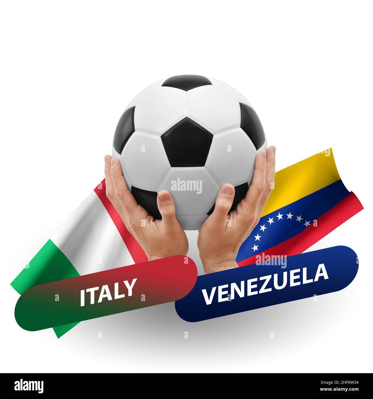 Soccer football competition match, national teams italy vs venezuela