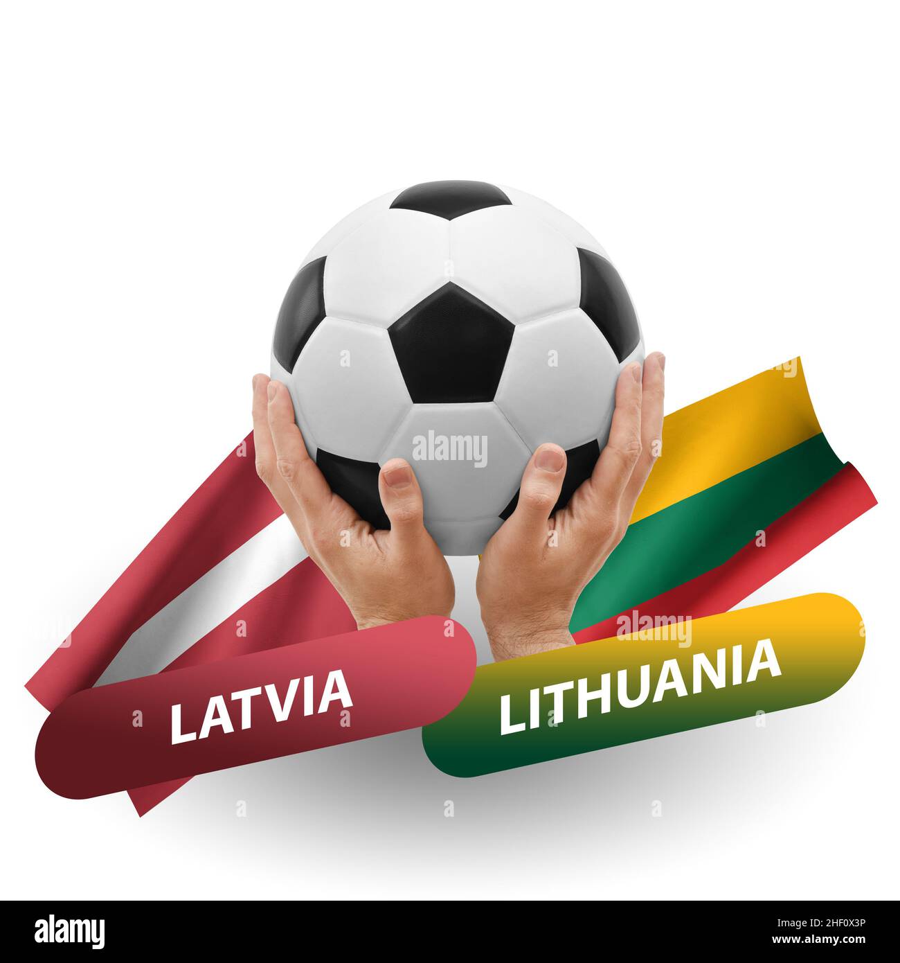 Soccer football competition match, national teams latvia vs lithuania ...