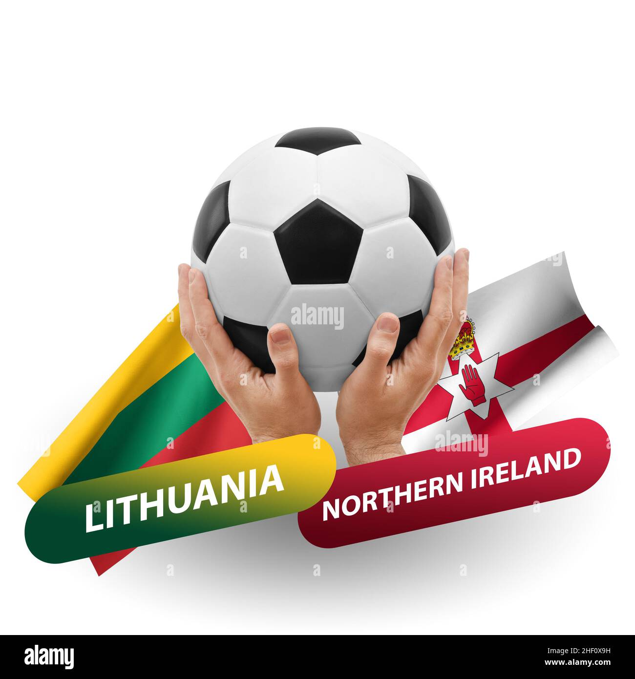 Soccer football competition match, national teams lithuania vs northern ireland Stock Photo