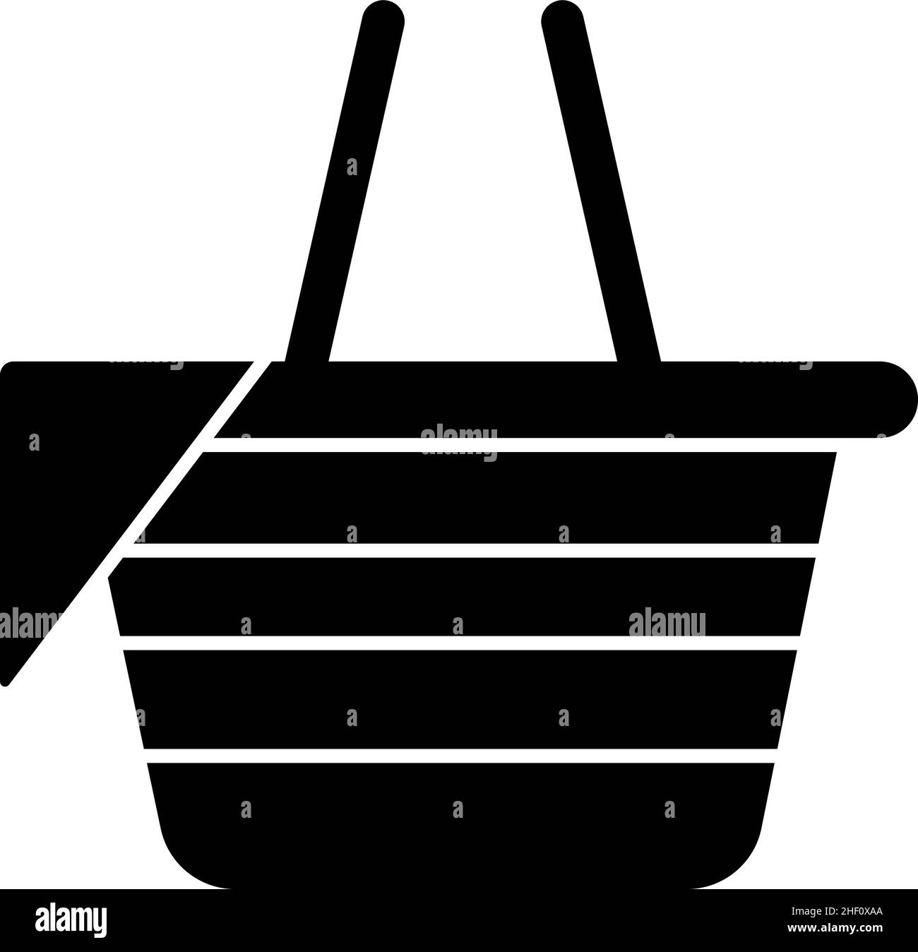 Picnic Basket Glyph Icon Vector Stock Vector