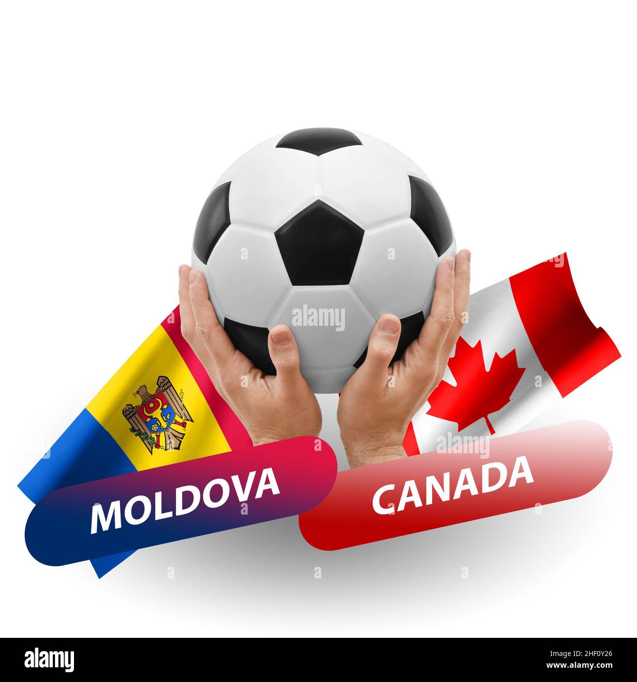 Soccer football competition match, national teams moldova vs canada