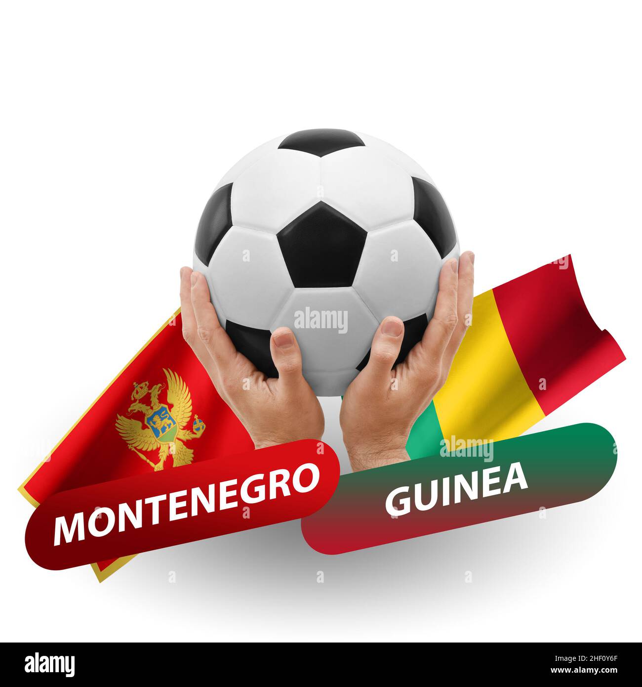 Soccer football competition match, national teams montenegro vs guinea Stock Photo