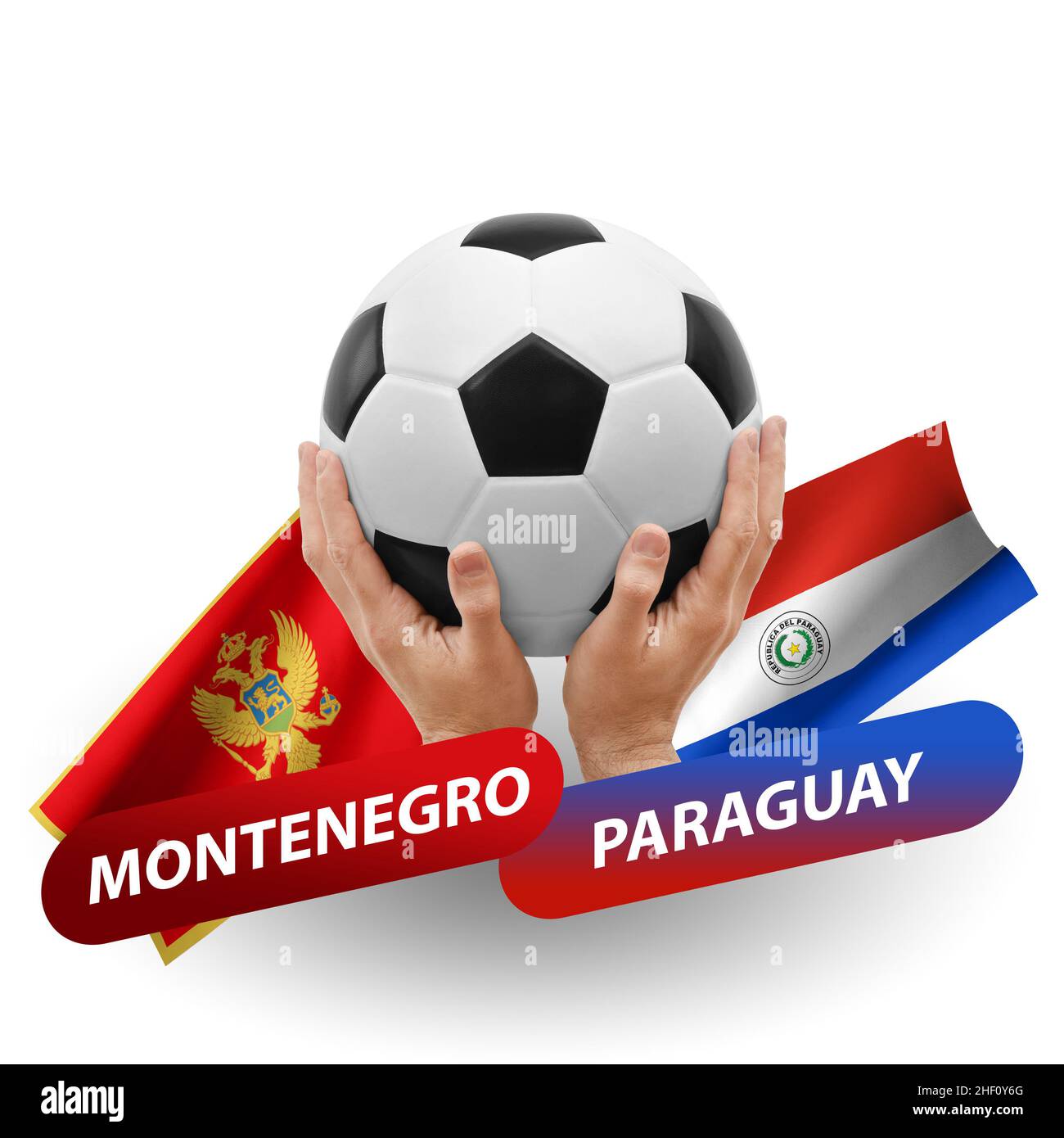 Soccer football competition match, national teams montenegro vs paraguay Stock Photo