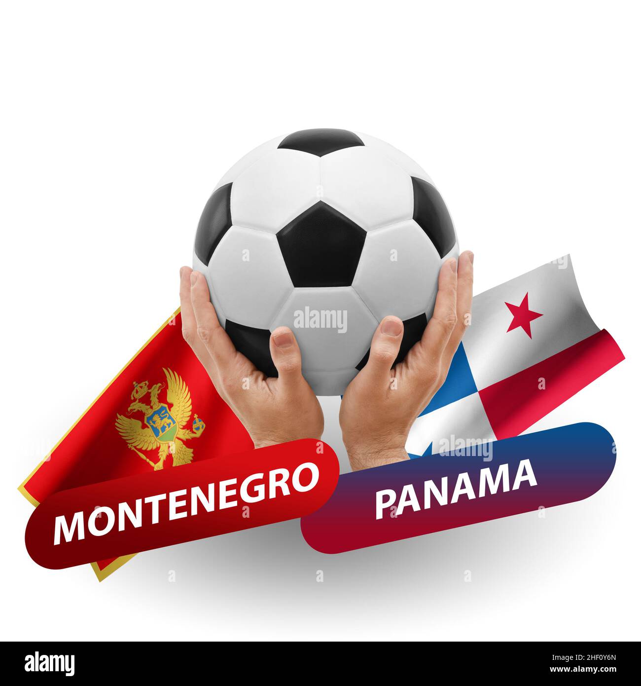 Soccer football competition match, national teams montenegro vs panama Stock Photo