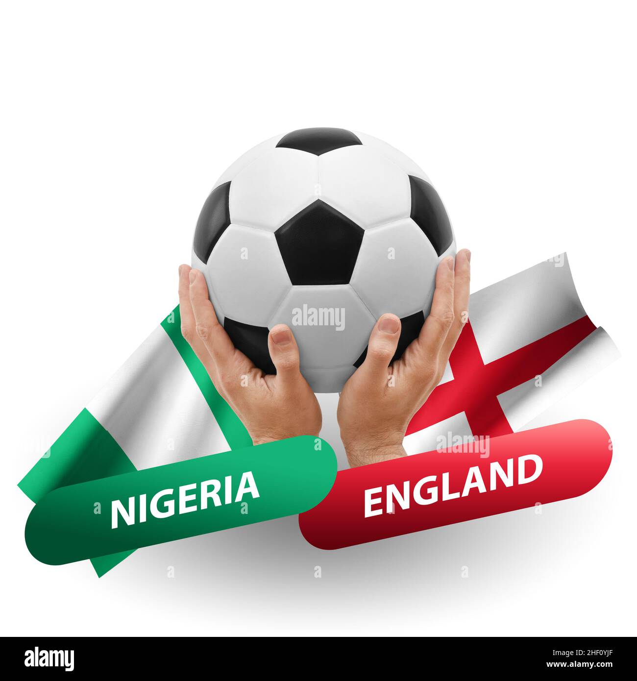 Soccer football competition match, national teams nigeria vs england