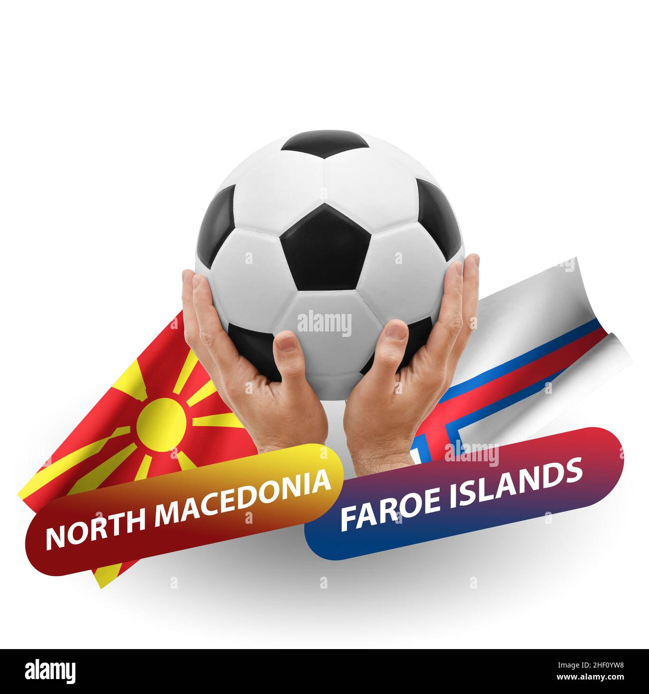 Soccer football competition match, national teams north macedonia vs