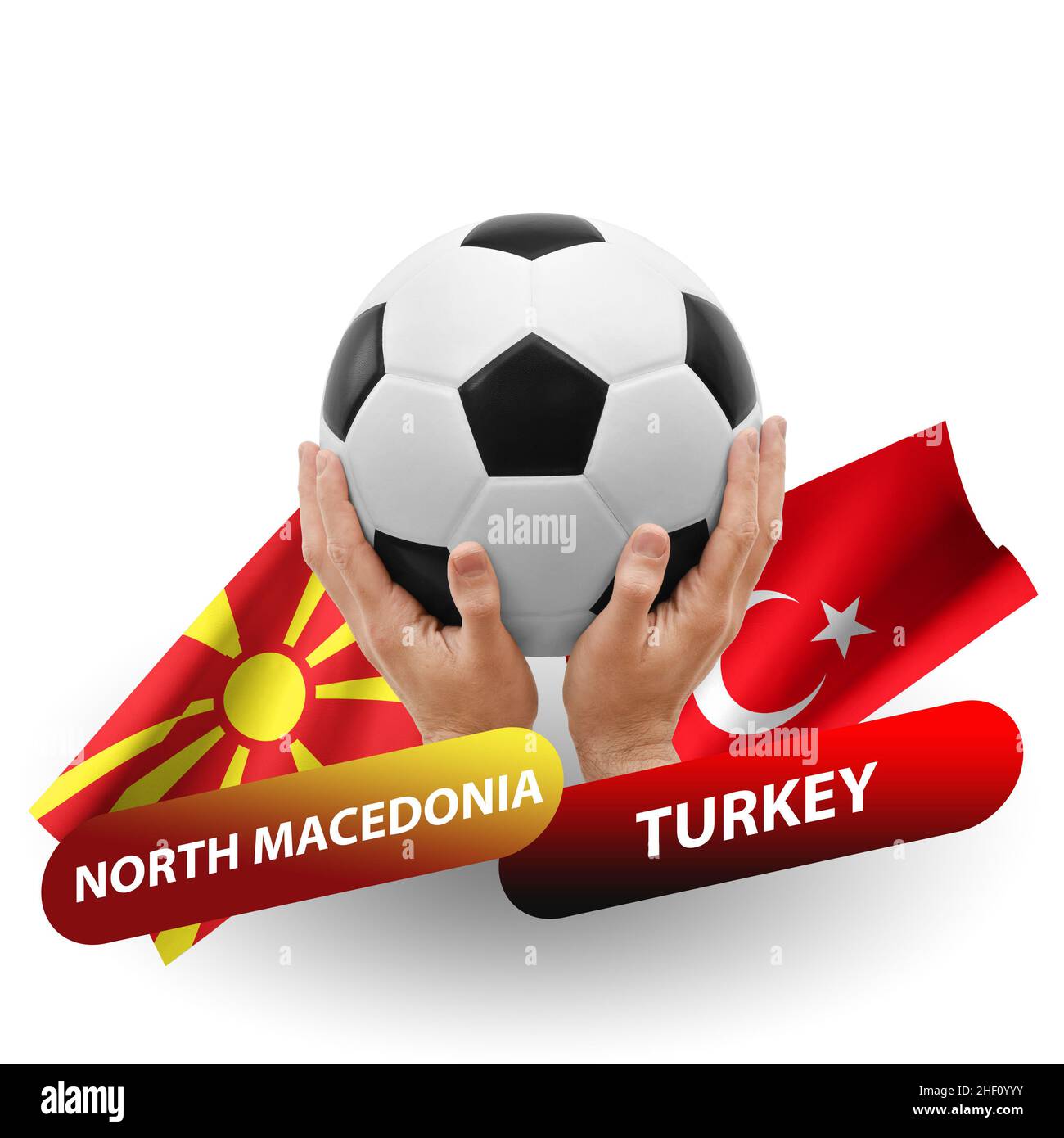 Soccer football competition match, national teams north macedonia vs turkey Stock Photo