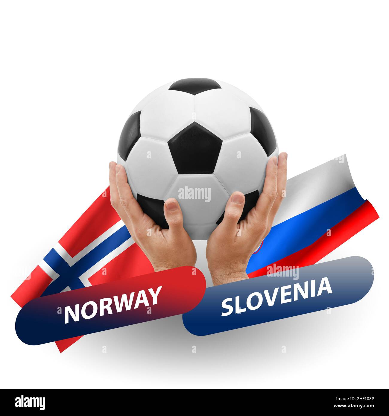 Soccer football competition match, national teams norway vs slovenia Stock Photo