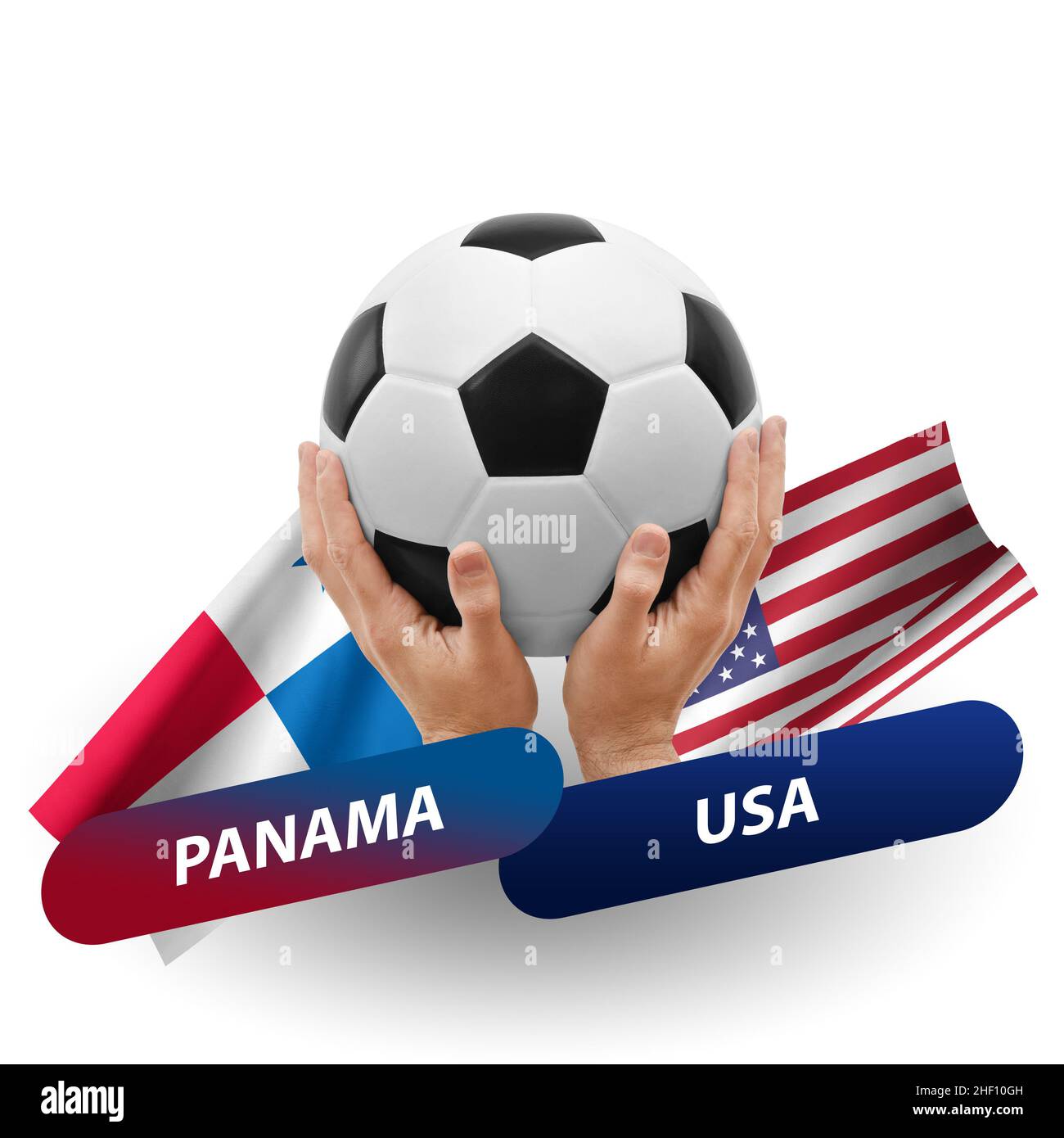 Soccer football competition match, national teams panama vs usa Stock