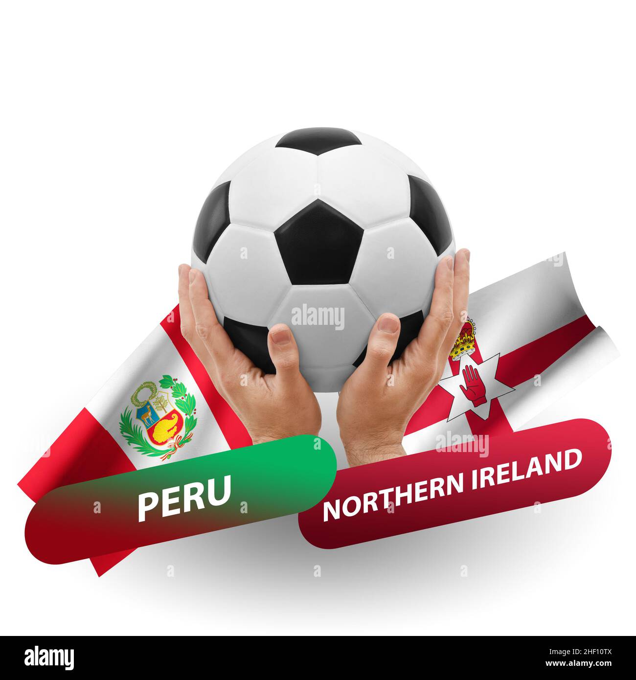 Soccer football competition match, national teams peru vs northern ireland Stock Photo