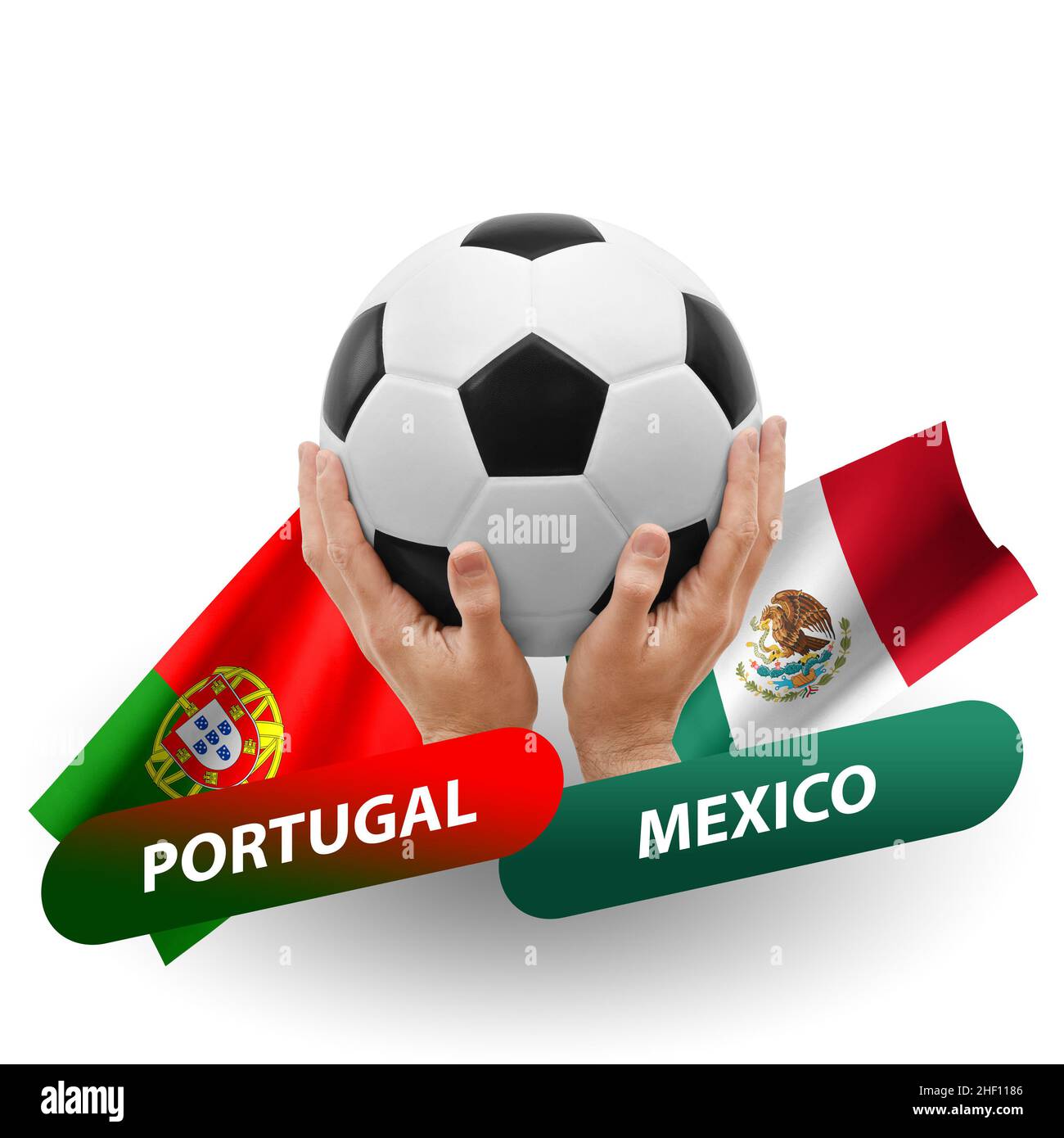 Soccer football competition match, national teams portugal vs mexico