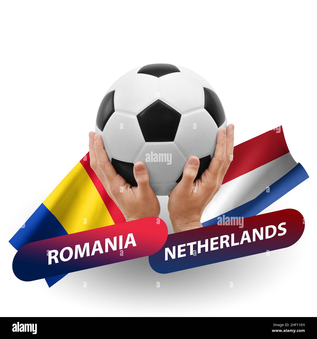 Soccer football competition match, national teams romania vs netherlands Stock Photo Alamy