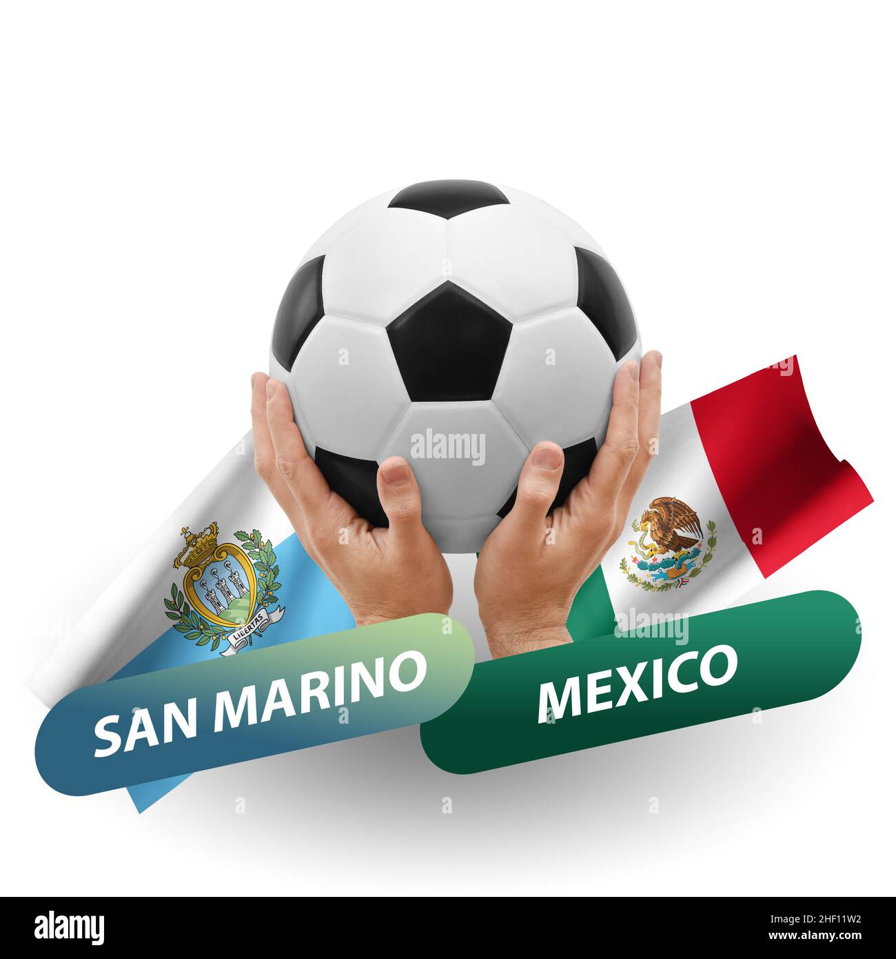 Soccer football competition match, national teams san marino vs mexico