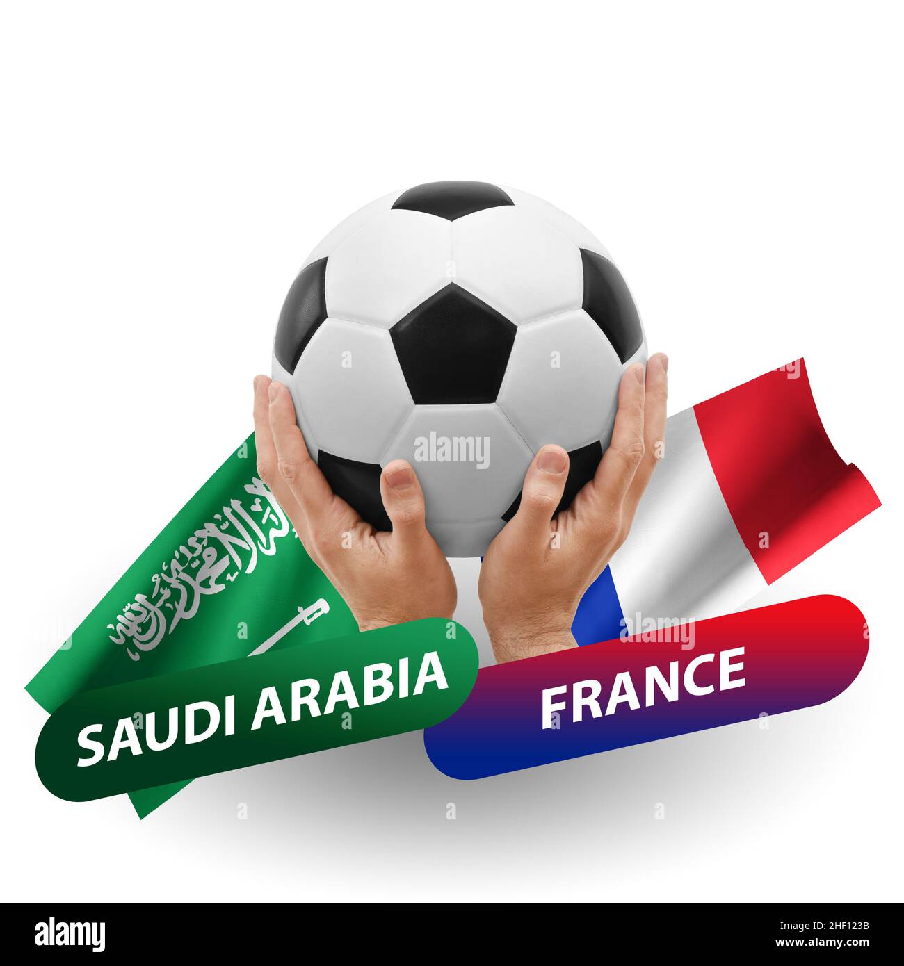 Soccer football competition match, national teams saudi arabia vs france Stock Photo